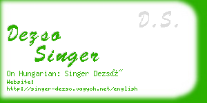 dezso singer business card